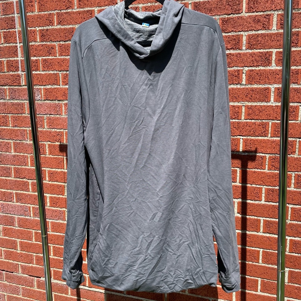 Old Navy Big and Tall Go Dry XXXL 3x Gray Hooded Long Sleeve Shirt